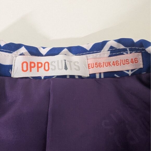 OppoSuits Reindeer Snowflake Blazer Mens Size 46 Blue Christmas Holiday Jacket - Picture 3 of 10